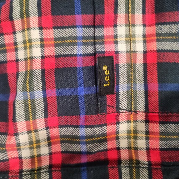 Lee flannel plaid button down long sleeve shirt men's size S - Picture 5 of 5